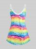 Plus Size & Curve Rainbow Tie Dye Flowy Cami Top -  