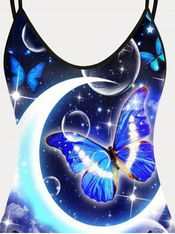 Plus Size & Curve Butterfly Galaxy Tank Top