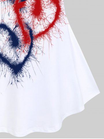 Plus Size & Curve Heart American Flag Print Patriotic Tee
