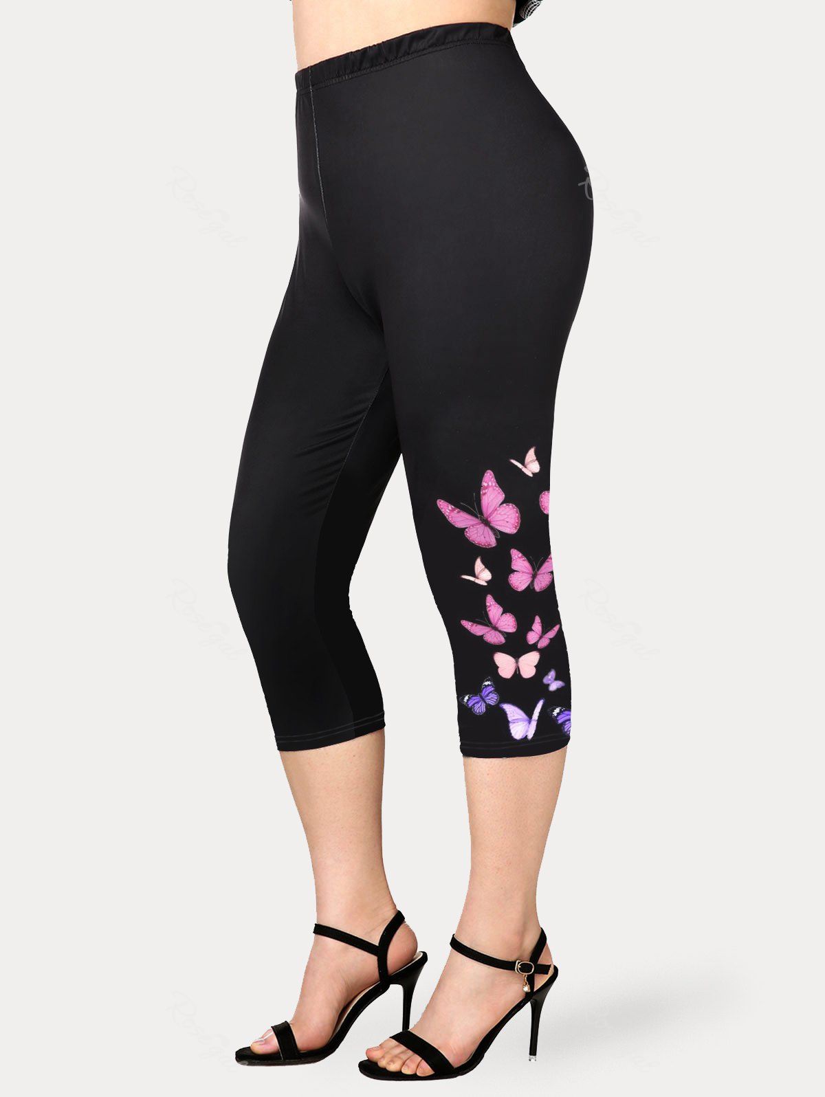 Hot Plus Size & Curve Butterfly High Rise Leggings  