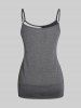 Plus Size & Curve Two Tone Front Knot Tunic Tank Top -  