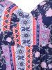 Ensemble de Tankini Simple Motif Floral - Violet clair XXL