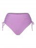Ensemble de Tankini Simple Motif Floral - Violet clair XXL