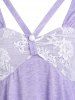 Top avec Empiècements en Dentelle Florale - Violet clair M
