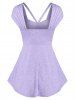 Top avec Empiècements en Dentelle Florale - Violet clair M