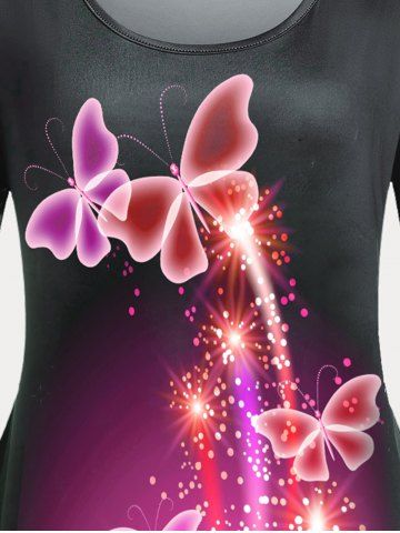 Plus Size & Curve Butterfly Print T-shirt