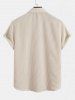 Front Pockets Design Corduroy Short Sleeves Shirt -  