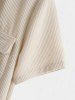 Front Pockets Design Corduroy Short Sleeves Shirt -  
