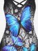 Plus Size & Curve Butterfly Print Crisscross Knee Length Gothic Dress -  