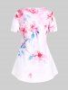 Plus Size & Curve Floral Print Cottagecore T-shirt -  