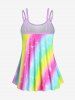 Plus Size & Curve Rainbow Color Starlight Boyleg Modest Tankini Swimsuit -  