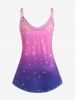 Plus Size & Curve Ombre Color Floral Print Flowy Tank Top -  