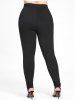 Legging Embelli de Bouton de Grande Taille - Noir L