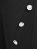 Legging Embelli de Bouton de Grande Taille - Noir L