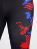 Plus Size & Curve American Flag Patriotic Lips Capri Leggings -  