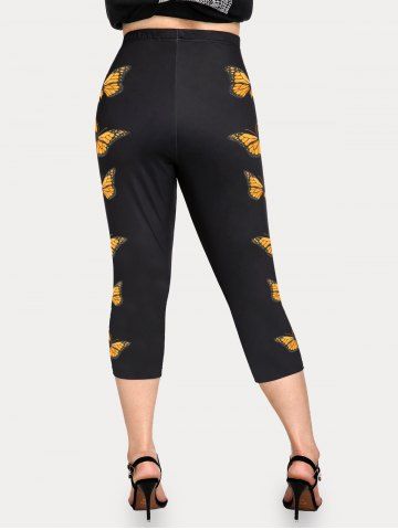 Plus Size & Curve Butterfly High Rise Capri Leggings