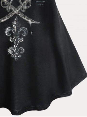 Plus Size & Curve Skull Wings Gothic Short Sleeves Tee