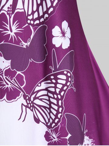 Plus Size & Curve Two Tone Butterfly Print Tee