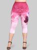 Butterfly Tie Tye Tank Top and Capri Leggings Plus Size Summer Outfit -  