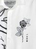 Graffiti Rose Printed Short Sleeves Shirt -  