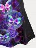 Plus Size & Curve Butterfly Floral Tank Top -  