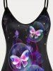 Plus Size & Curve Butterfly Floral Tank Top -  