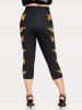 Plus Size Butterfly High Rise Capri Leggings -  