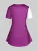 Plus Size & Curve Two Tone Butterfly Print Tee -  