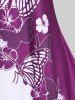 Plus Size & Curve Two Tone Butterfly Print Tee -  