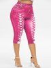 Legging Corsaire à Imprimé 3D Jean à Taille Haute de Grande Taille - Rose clair 3X | US 22-24