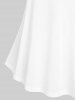 T-shirt Tunique Découpé à Nœud Papillon à Empiècement Dentelle Grande Taille - Blanc 4X | US 26-28