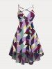 Robe Mi-Longue Courbe Haute Basse sans Dos à Bretelle de Grande Taille - Multi 3X | US 22-24