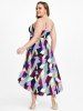 Robe Mi-Longue Courbe Haute Basse sans Dos à Bretelle de Grande Taille - Multi 4X | US 26-28