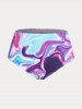 Plus Size & Curve Swirls Printed Criss Cross Padded Straps Tankini Swimsuit -  