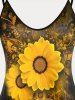 Plus Size & Curve Sunflower Printed Tank Top -  