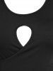 Plus Size & Curve Front Slit Cutout Longline T-shirt -  