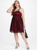 Plus Size Strappy Skull Lace Gothic Dress -  