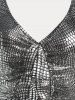 Plus Size & Curve Metallic Color Ruffled Party Bodycon Midi Dress -  