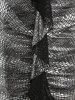 Robe de Soirée Moulante Mi-Longue en Couleur Métallisée de Grande Taille à Volants - Argent 4x | US 26-28