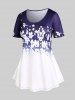 T-shirt à Imprimé Floral de Cottagecore Grande Taille - Multi M | US 10