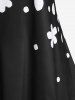 Plus Size & Curve Monochrome Floral Print Lace Panel Tank Top -  