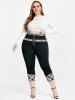 Legging Corsaire à Carreaux à Taille Haute de Grande Taille - Noir 4X | US 26-28