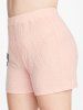 Plus Size & Curve High Rise Lace Butterfly Textured Shorts -  