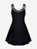Plus Size & Curve Crisscross Solid A Line Sleeveless Dress -  