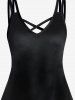 Plus Size & Curve Crisscross Solid A Line Sleeveless Dress -  