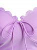Underwire Tie Up Marine Life Corset Tankini Swimwear -  