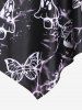 Plus Size & Curve Mushroom Print Ruffled Overlay Cinched Tankini Swimsuit -  