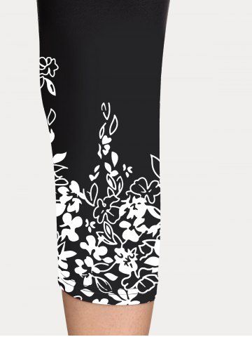 Plus Size & Curve Floral High Waisted Capri Leggings