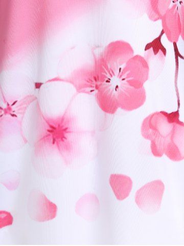 Plus Size & Curve Crisscross Sakura Blossom Print Sundress
