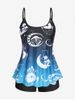 Plus Size & Curve Moon Mushroom Print Boyshorts High Waist Tankini Swimsuit -  